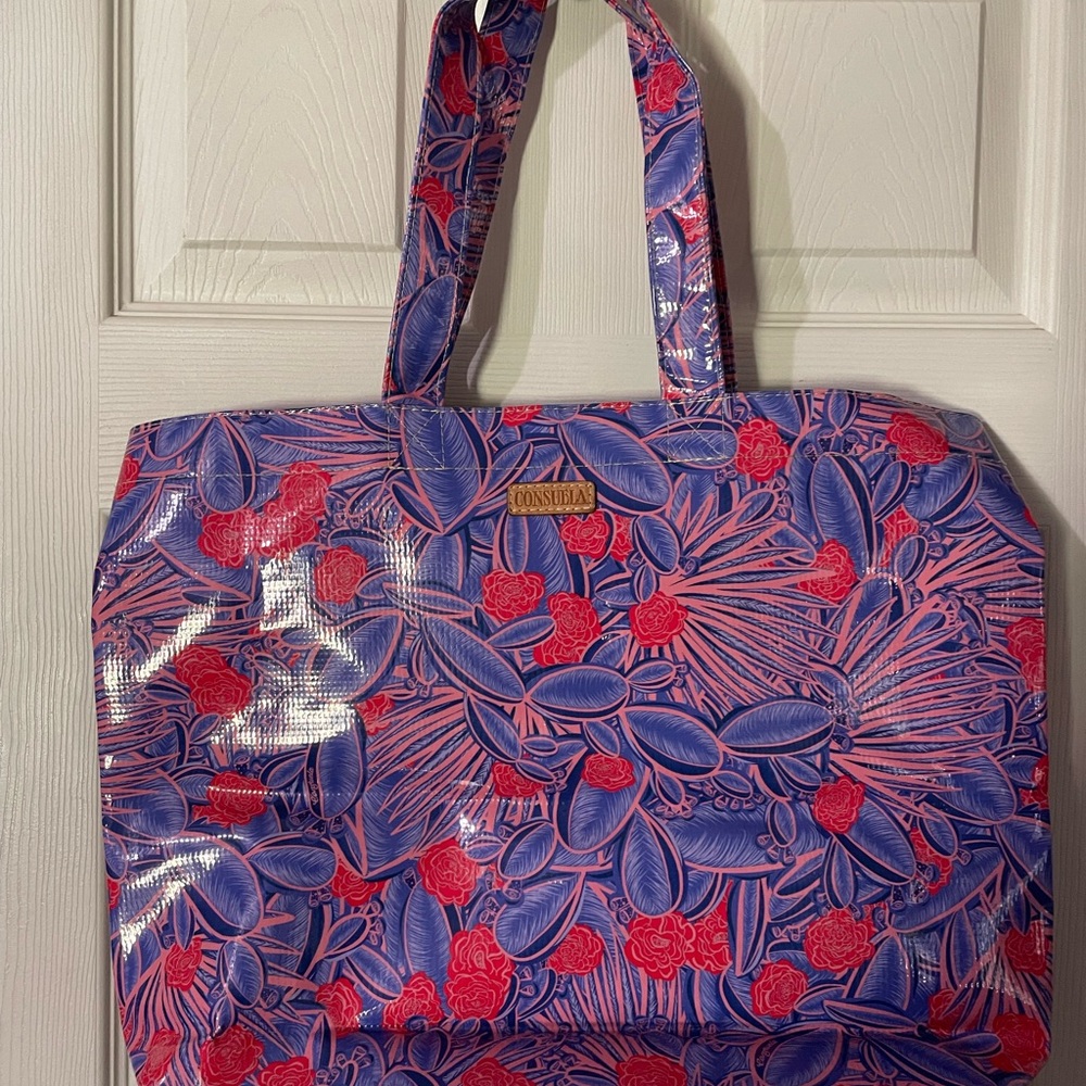 Consuela Pink and Blue Tote Bag Vibrant and Spacious